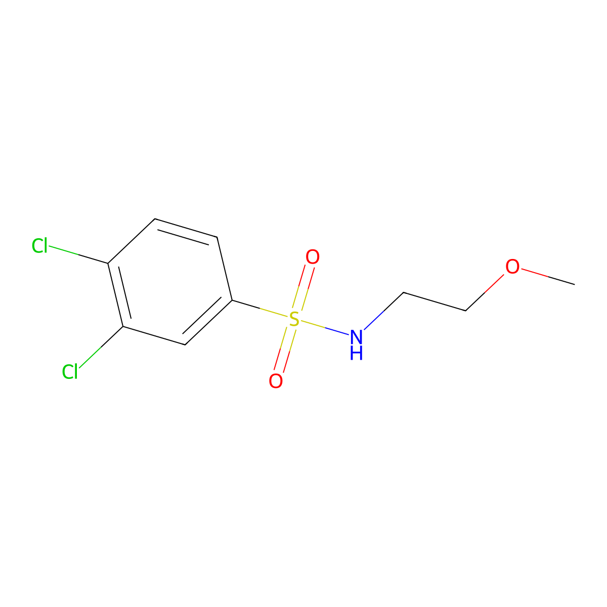 3,4-dichloro-N-(2-methoxyethyl)benzenesulfonamide molecular structure, CAS 321720-69-8