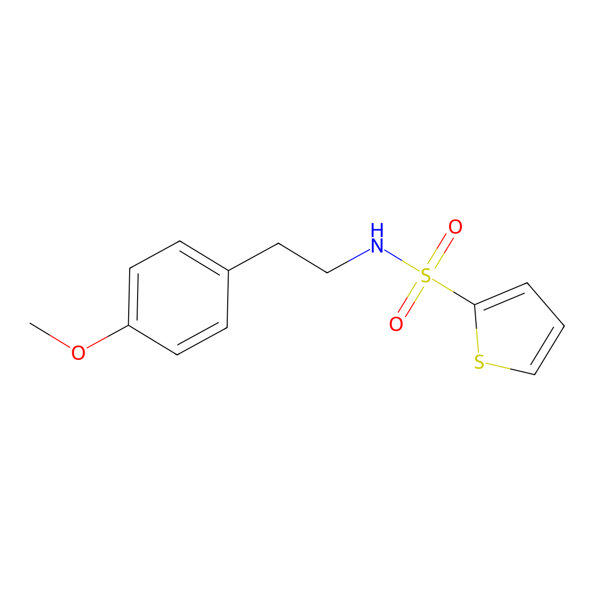 N-[2-(4-methoxyphenyl)ethyl]thiophene-2-sulfonamide molecular structure, CAS 321720-73-4