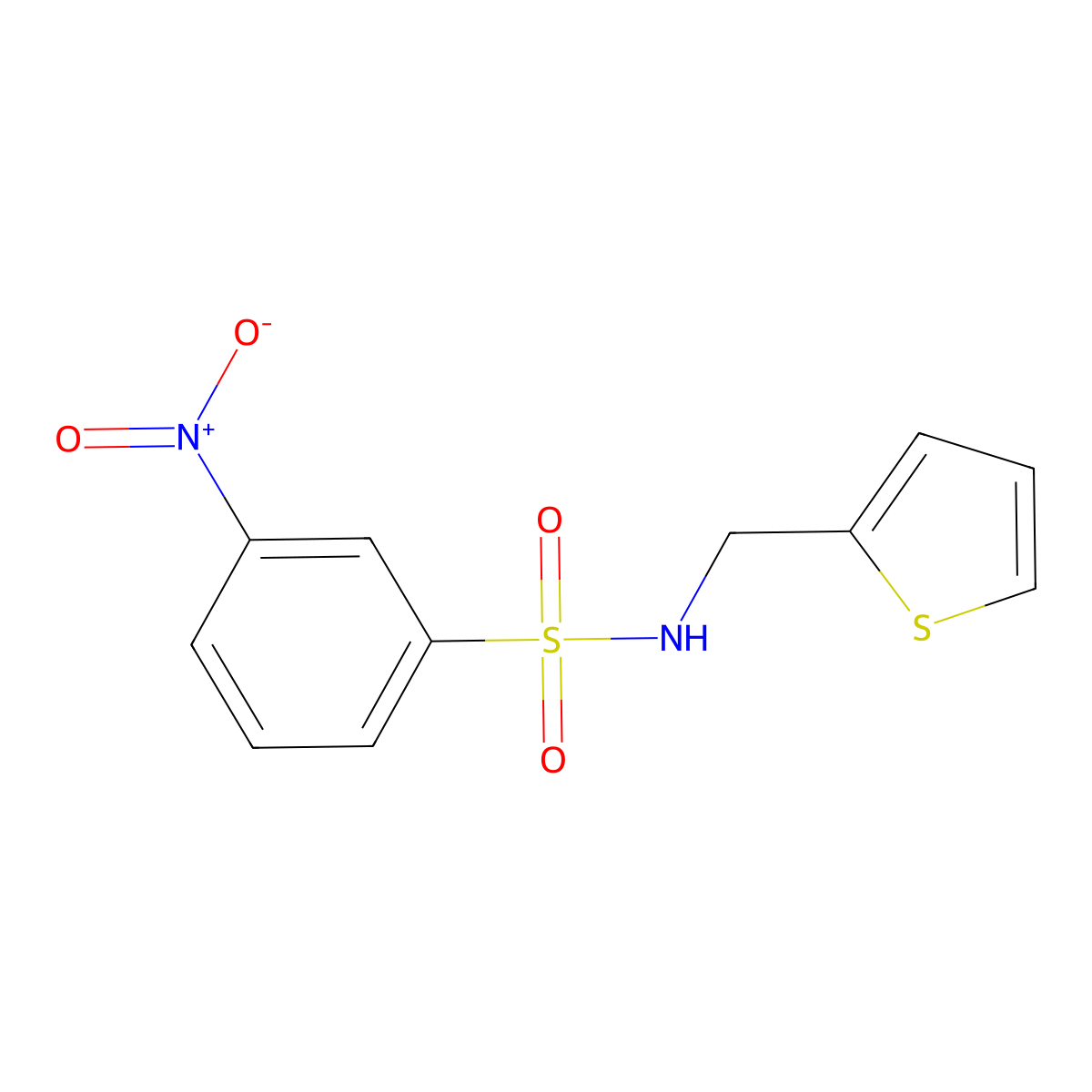 3-Nitro-N-(2-thienylmethyl)benzenesulfonamide molecular structure, CAS 321721-61-3