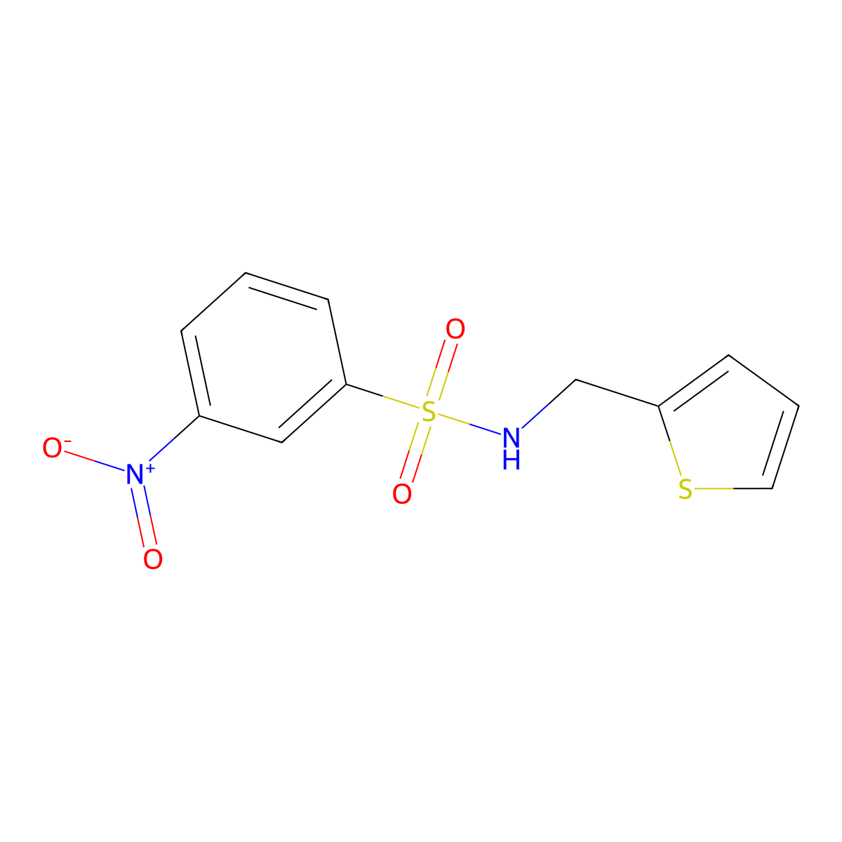 3-Nitro-N-(2-thienylmethyl)benzenesulfonamide molecular structure, CAS 321721-61-3