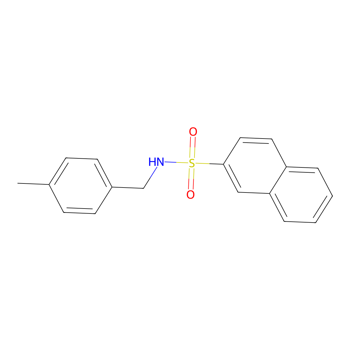 N-(4-methylbenzyl)-2-naphthalenesulfonamide molecular structure, CAS 321721-67-9