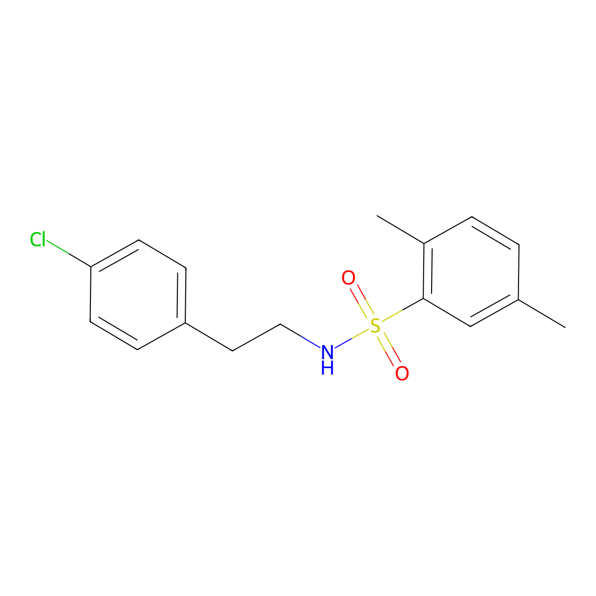 N-[2-(4-chlorophenyl)ethyl]-2,5-dimethylbenzenesulfonamide molecular structure, CAS 321721-73-7