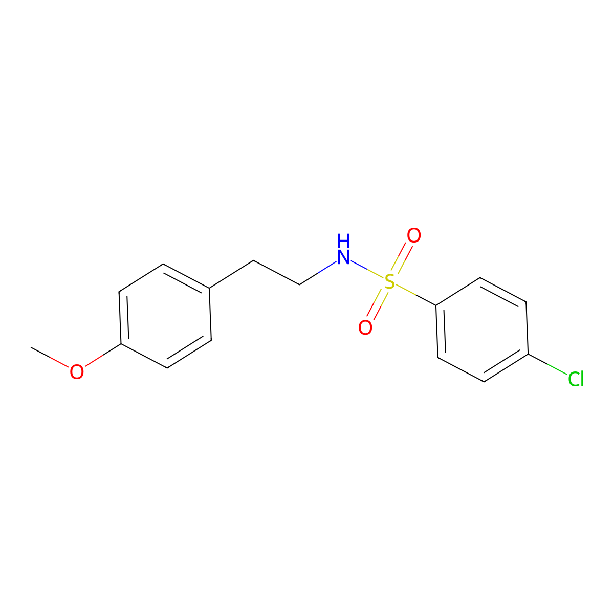 4-chloro-N-[2-(4-methoxyphenyl)ethyl]benzenesulfonamide molecular structure, CAS 321721-75-9