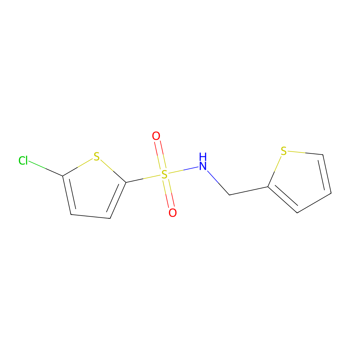 5-chloro-N-(thiophen-2-ylmethyl)thiophene-2-sulfonamide molecular structure, CAS 321722-37-6