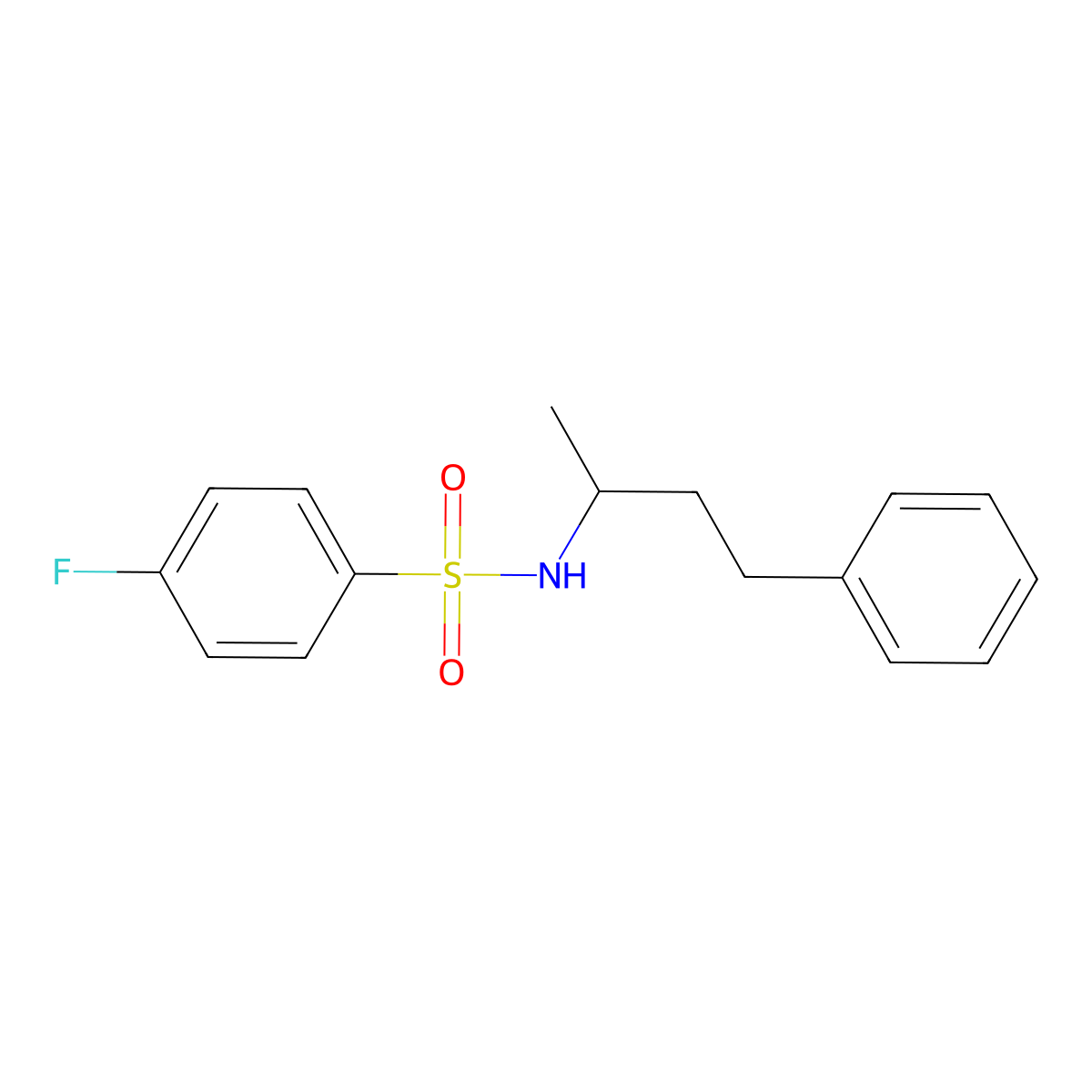 4-fluoro-N-(4-phenylbutan-2-yl)benzenesulfonamide molecular structure, CAS 321722-40-1