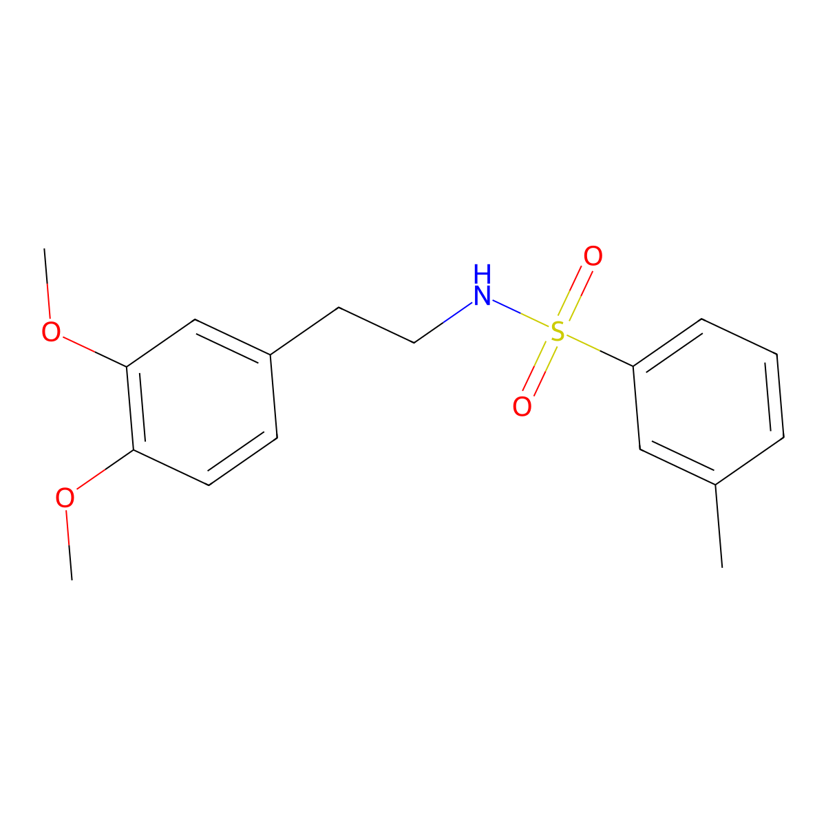N-[2-(3,4-dimethoxyphenyl)ethyl]-3-methylbenzenesulfonamide molecular structure, CAS 321722-57-0