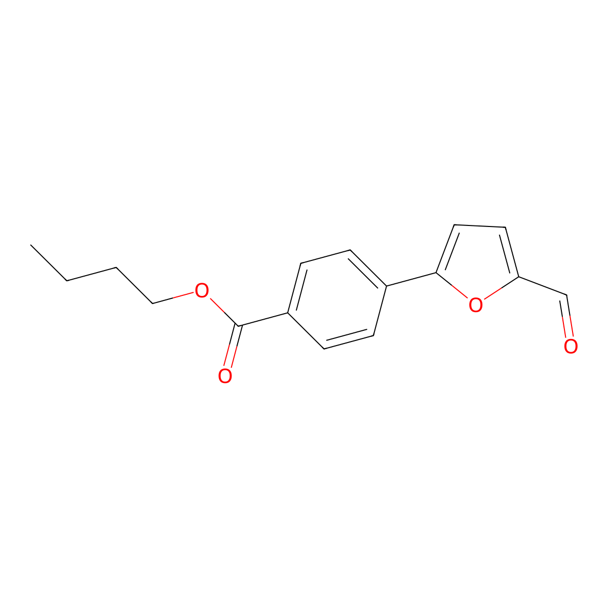 Butyl 4-(5-formylfuran-2-yl)benzoate molecular structure, CAS 321725-76-2