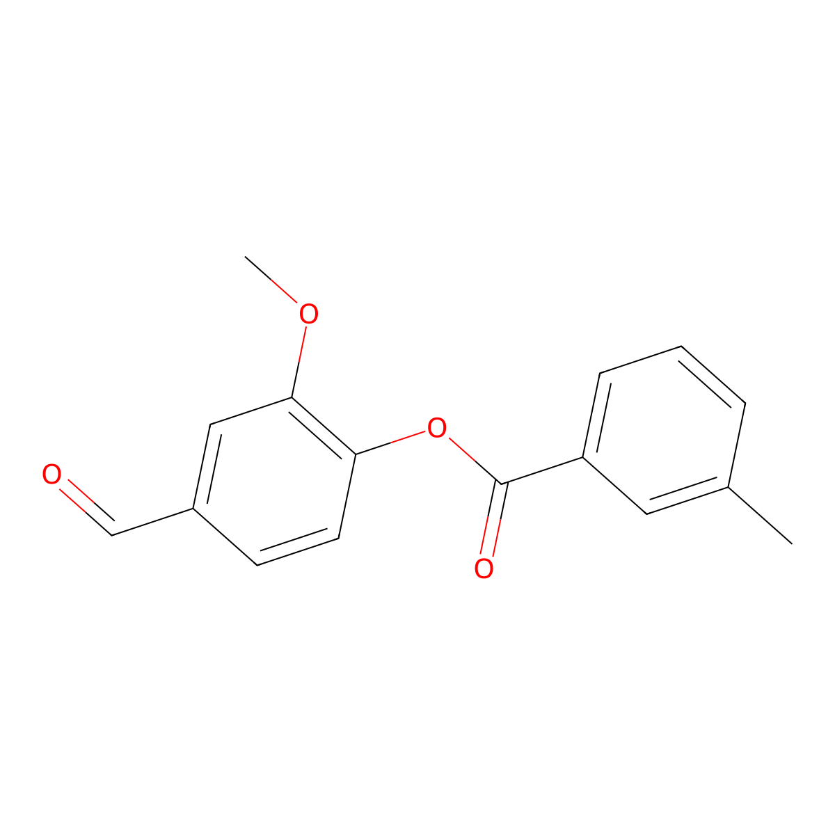 4-Formyl-2-methoxyphenyl 3-methylbenzoate molecular structure, CAS 321725-87-5