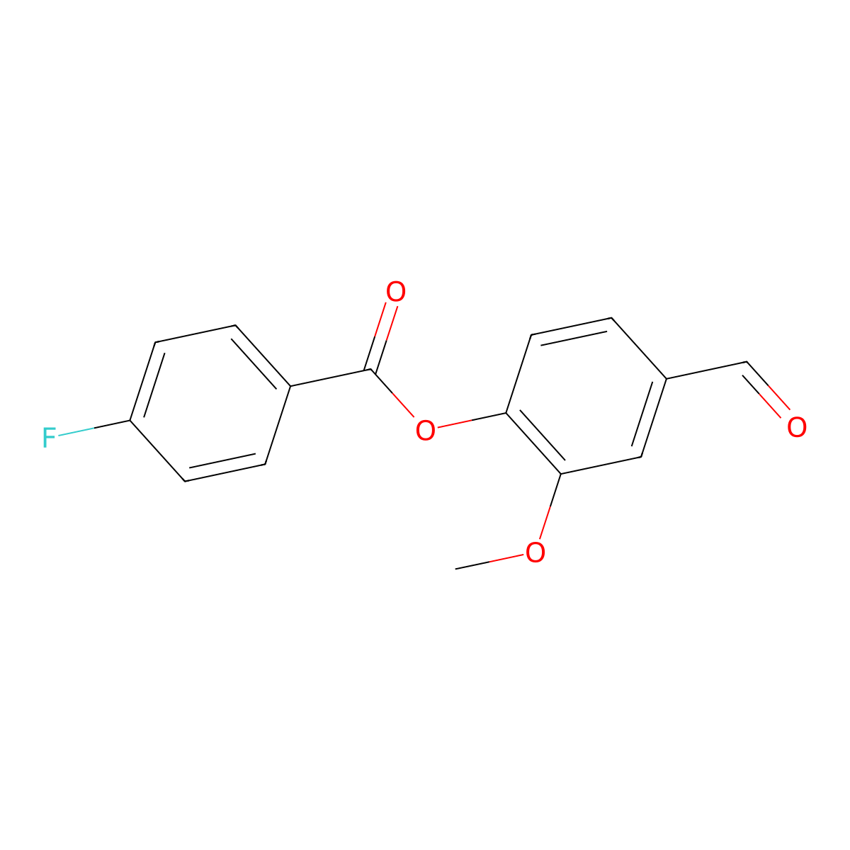 4-Formyl-2-methoxyphenyl 4-fluorobenzoate molecular structure, CAS 321726-13-0