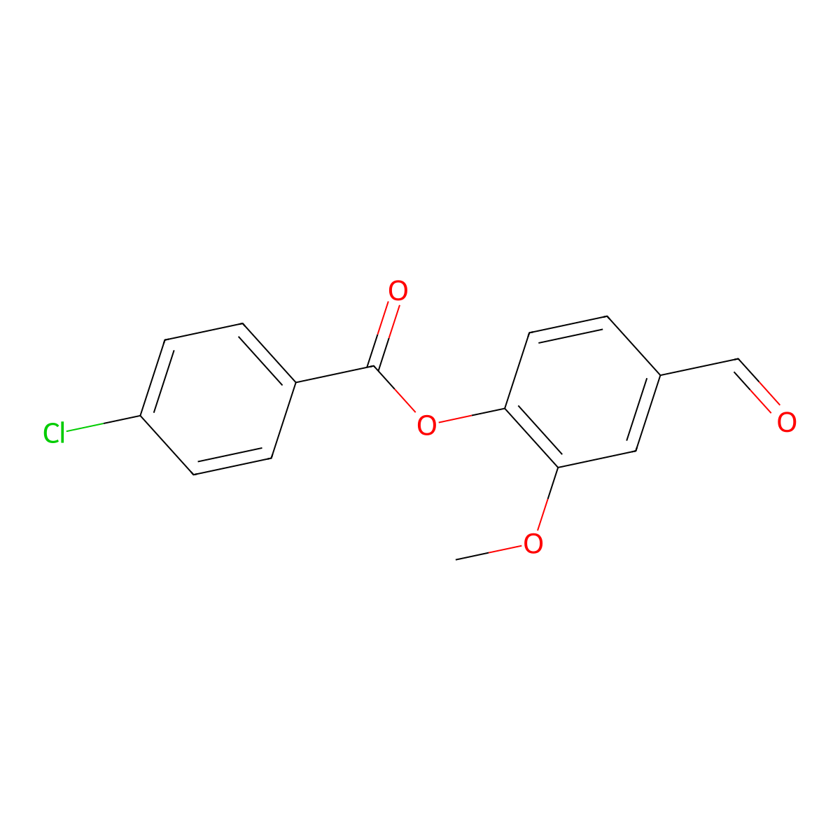 4-Formyl-2-methoxyphenyl 4-chlorobenzoate molecular structure, CAS 321726-57-2