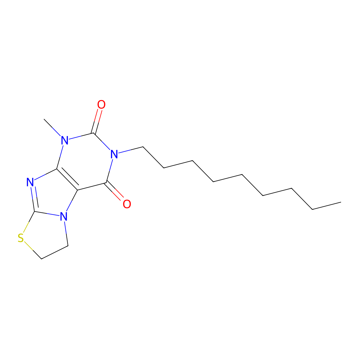 1-methyl-3-nonyl-6,7-dihydro[1,3]thiazolo[2,3-f]purine-2,4(1H,3H)-dione molecular structure, CAS 321732-11-0