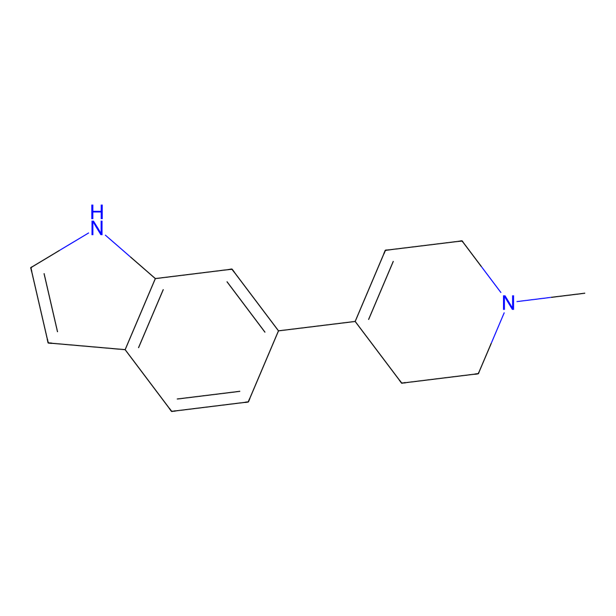 6-(1-Methyl-1,2,3,6-tetrahydropyridin-4-yl)-1H-indole molecular structure, CAS 321744-85-8