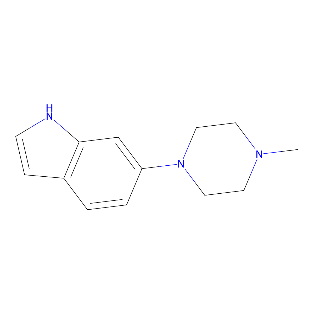 6-(4-methylpiperazin-1-yl)-1H-indole molecular structure, CAS 321745-04-4