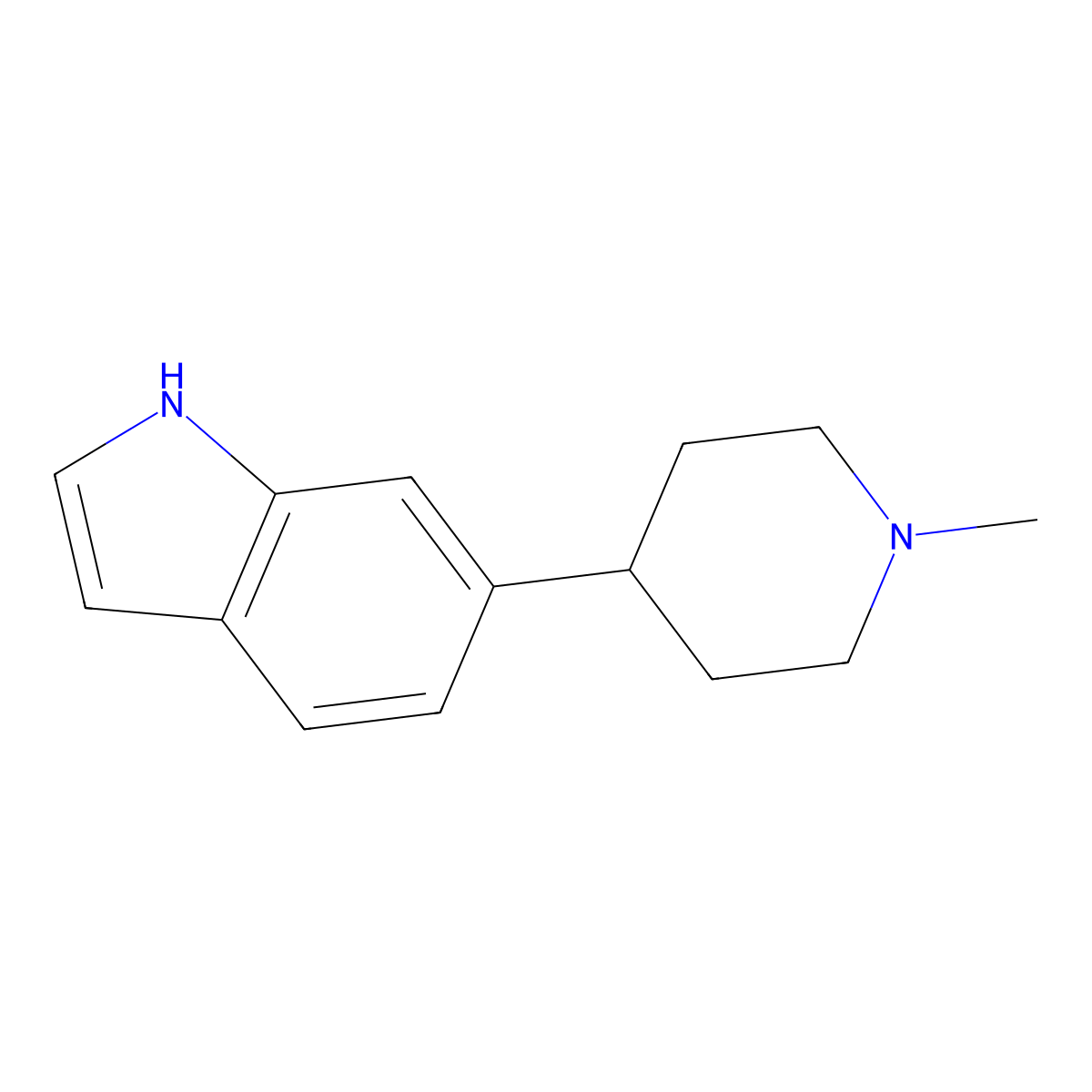 6-(1-Methylpiperidin-4-yl)-1H-indole molecular structure, CAS 321745-84-0