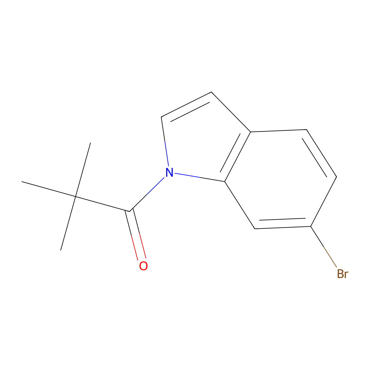 1-(6-bromo-1H-indol-1-yl)-2,2-dimethylpropan-1-one molecular structure, CAS 321745-87-3