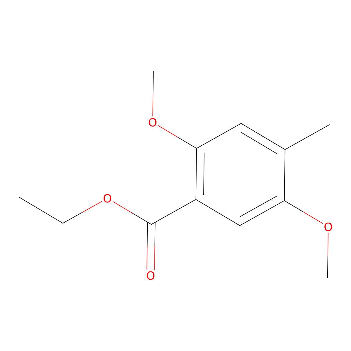 Ethyl 2,5-dimethoxy-4-methylbenzoate molecular structure, CAS 32176-95-7