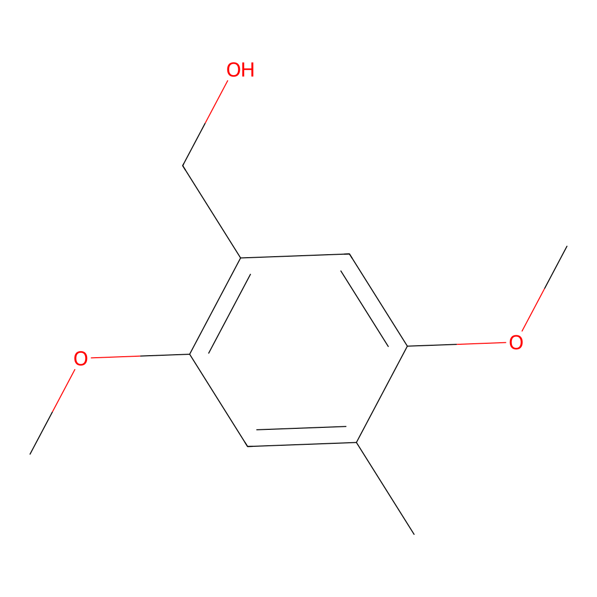 2,5-Dimethoxy-4-methylphenylmethanol molecular structure, CAS 32176-96-8