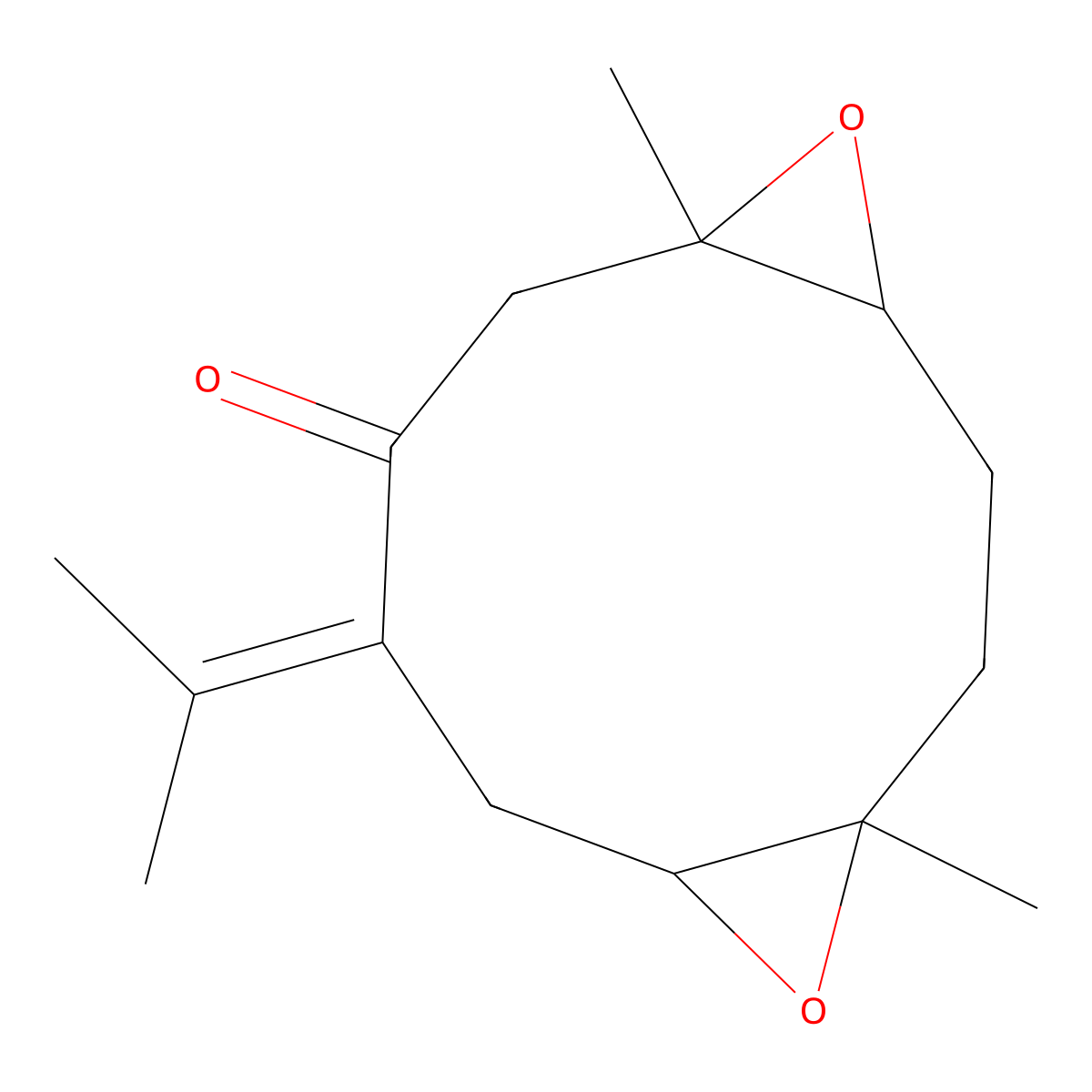 1,10:4,5-Diepoxy-7(11)-germacren-8-one molecular structure, CAS 32179-18-3