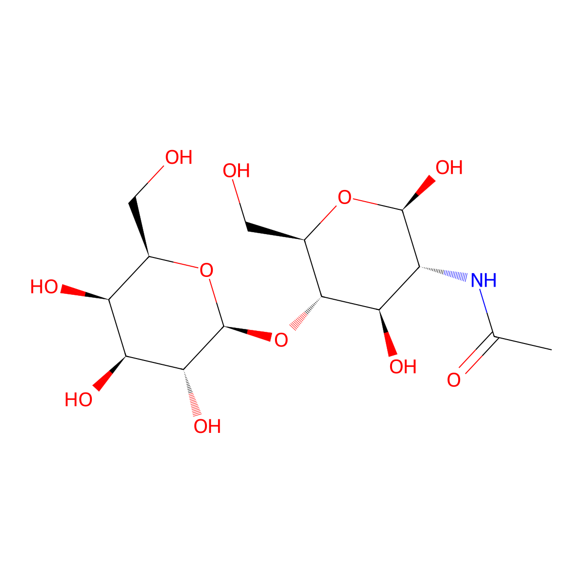 N-Acetyllactosamine molecular structure, CAS 32181-59-2