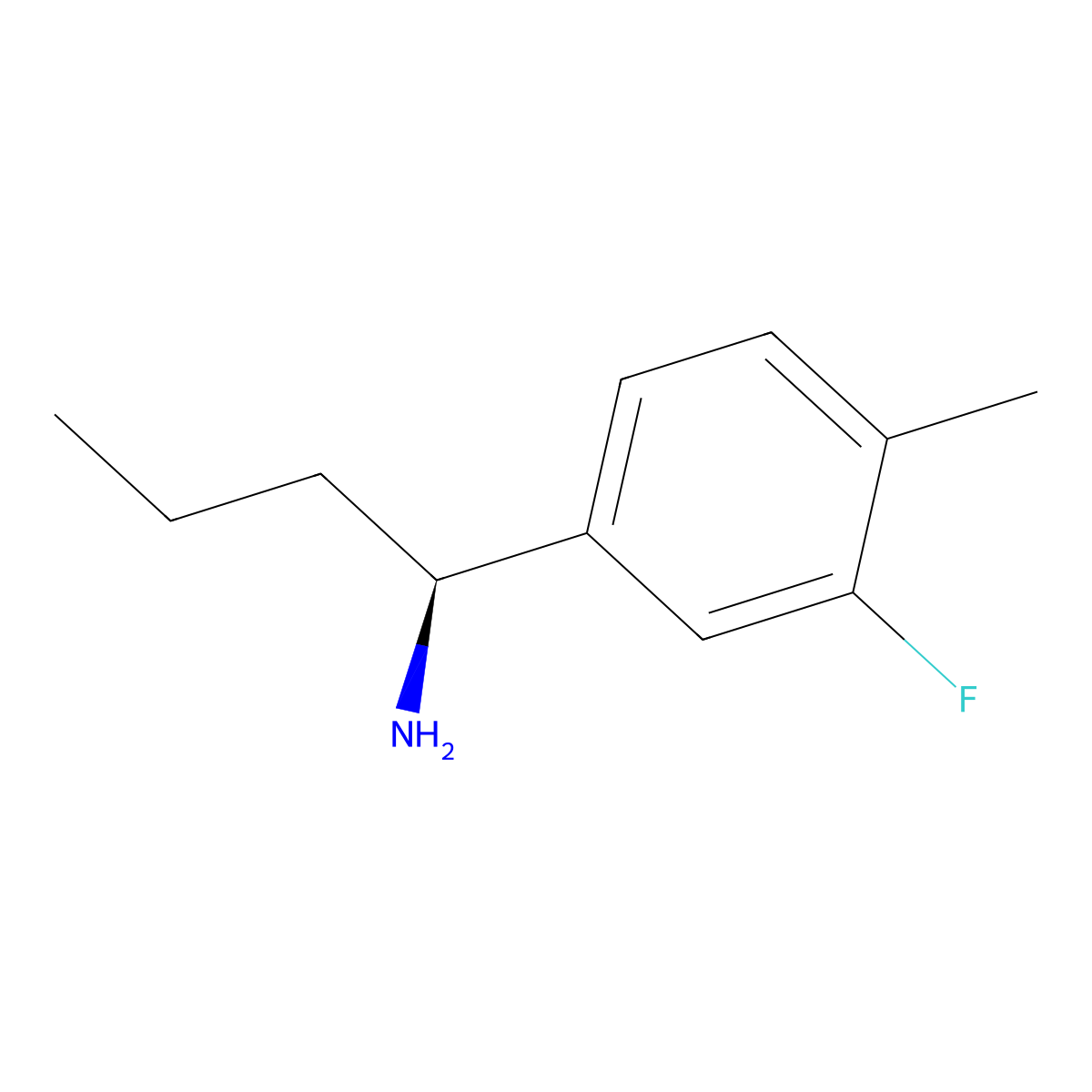 (S)-1-(3-Fluoro-4-methylphenyl)butan-1-amine molecular structure, CAS 321840-48-6