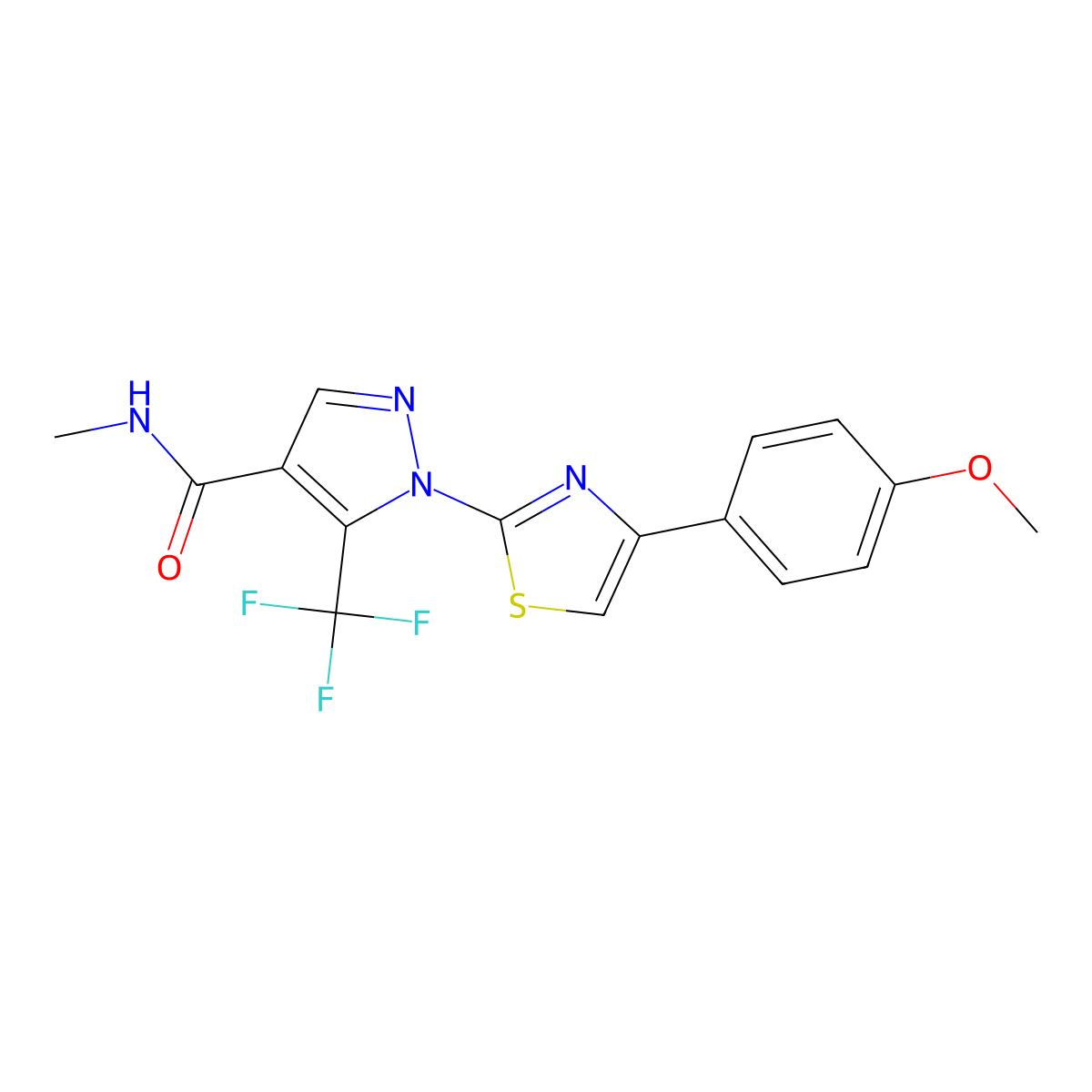 1-[4-(4-methoxyphenyl)-1,3-thiazol-2-yl]-N-methyl-5-(trifluoromethyl)-1H-pyrazole-4-carboxamide molecular structure, CAS 321848-17-3