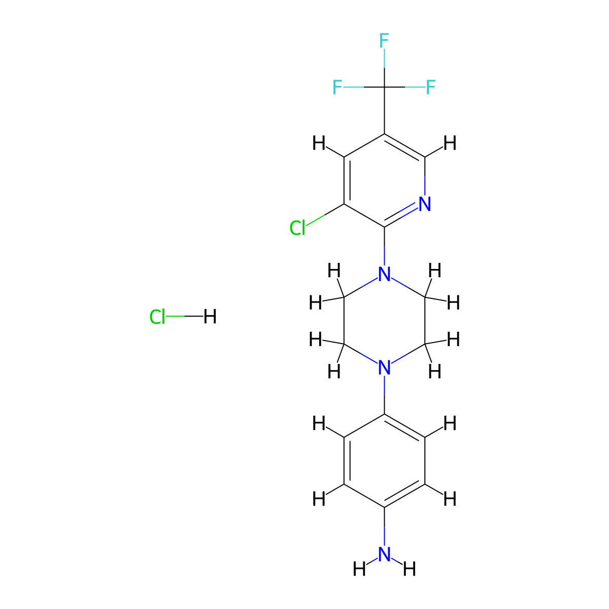 4-{4-[3-Chloro-5-(trifluoromethyl)pyridin-2-yl]piperazin-1-yl}aniline hydrochloride molecular structure, CAS 321848-37-7