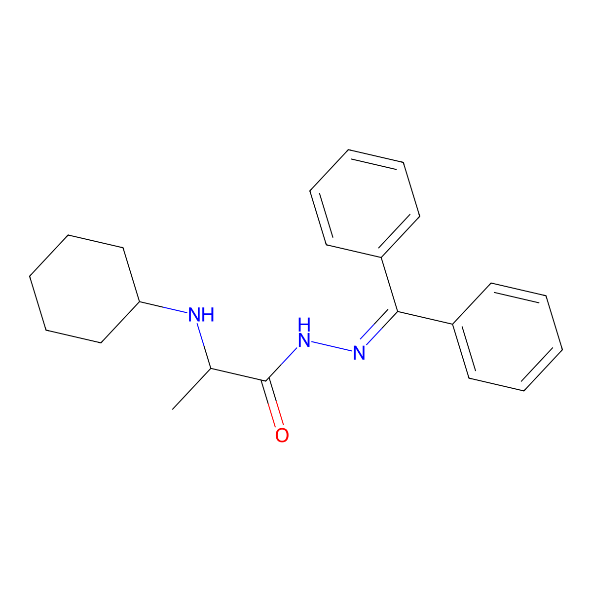 2-(cyclohexylamino)-N-[(diphenylmethylene)amino]propanamide molecular structure, CAS 321848-39-9