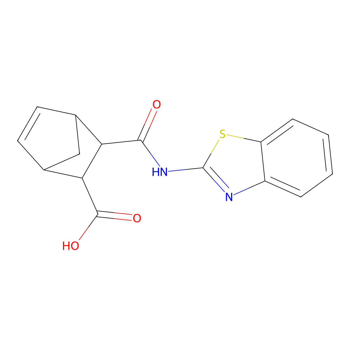 2-(1,3-Benzothiazol-2-ylcarbamoyl)bicyclo[2.2.1]hept-5-ene-3-carboxylic acid molecular structure, CAS 321848-58-2
