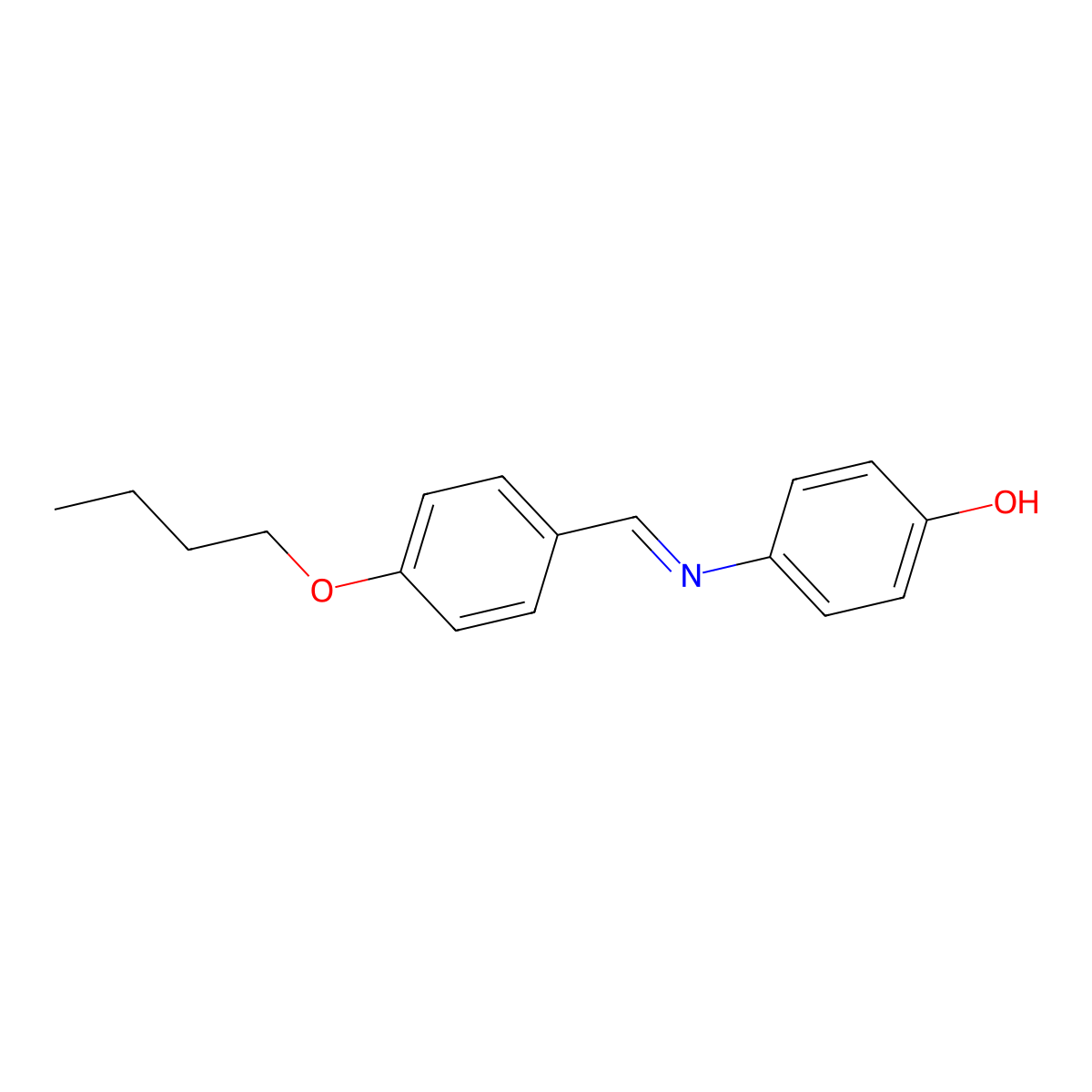 Phenol, 4-[[(4-butoxyphenyl)methylene]amino]- molecular structure, CAS 32185-10-7
