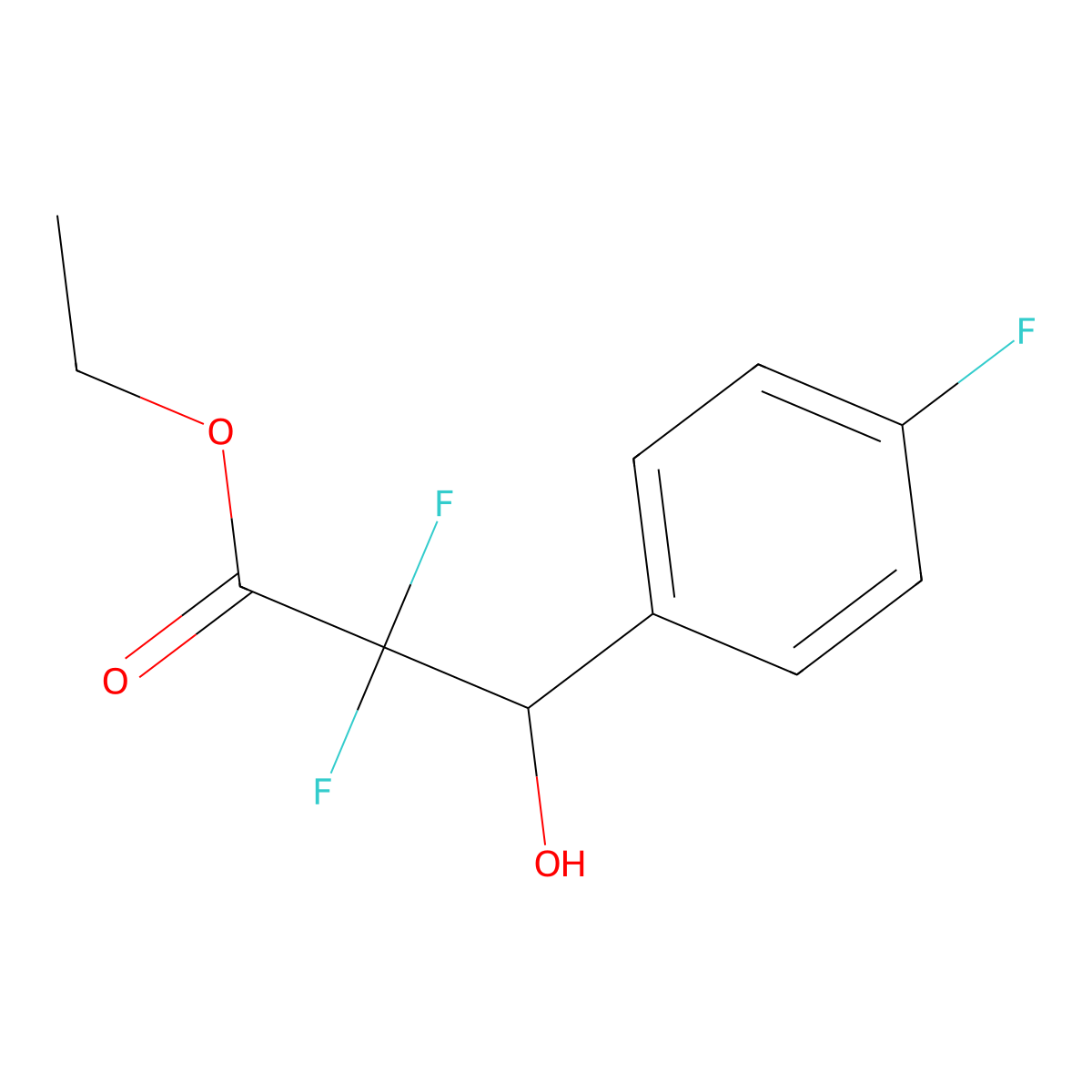 Ethyl 2,2-difluoro-3-(4-fluorophenyl)-3-hydroxypropanoate molecular structure, CAS 321856-40-0