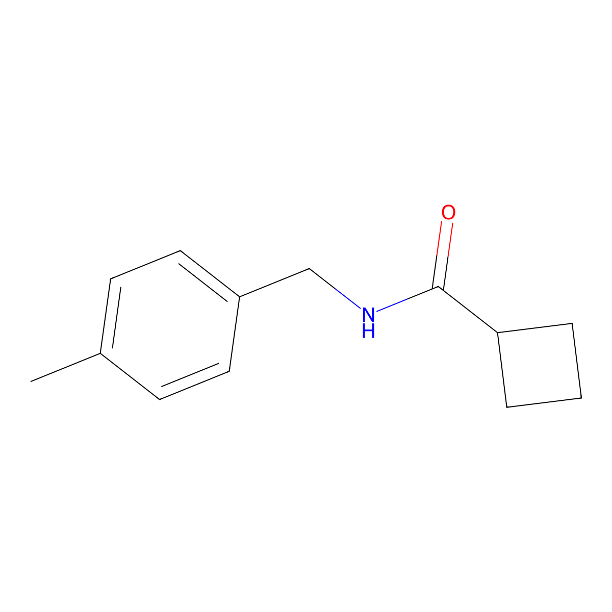 N-[(4-methylphenyl)methyl]cyclobutanecarboxamide molecular structure, CAS 321865-46-7