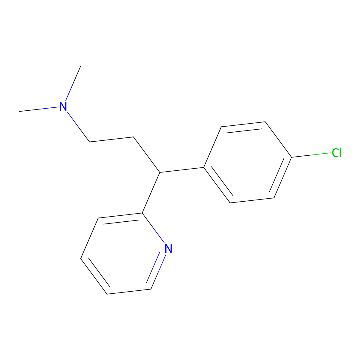 (-)-Chlorpheniramine molecular structure, CAS 32188-09-3