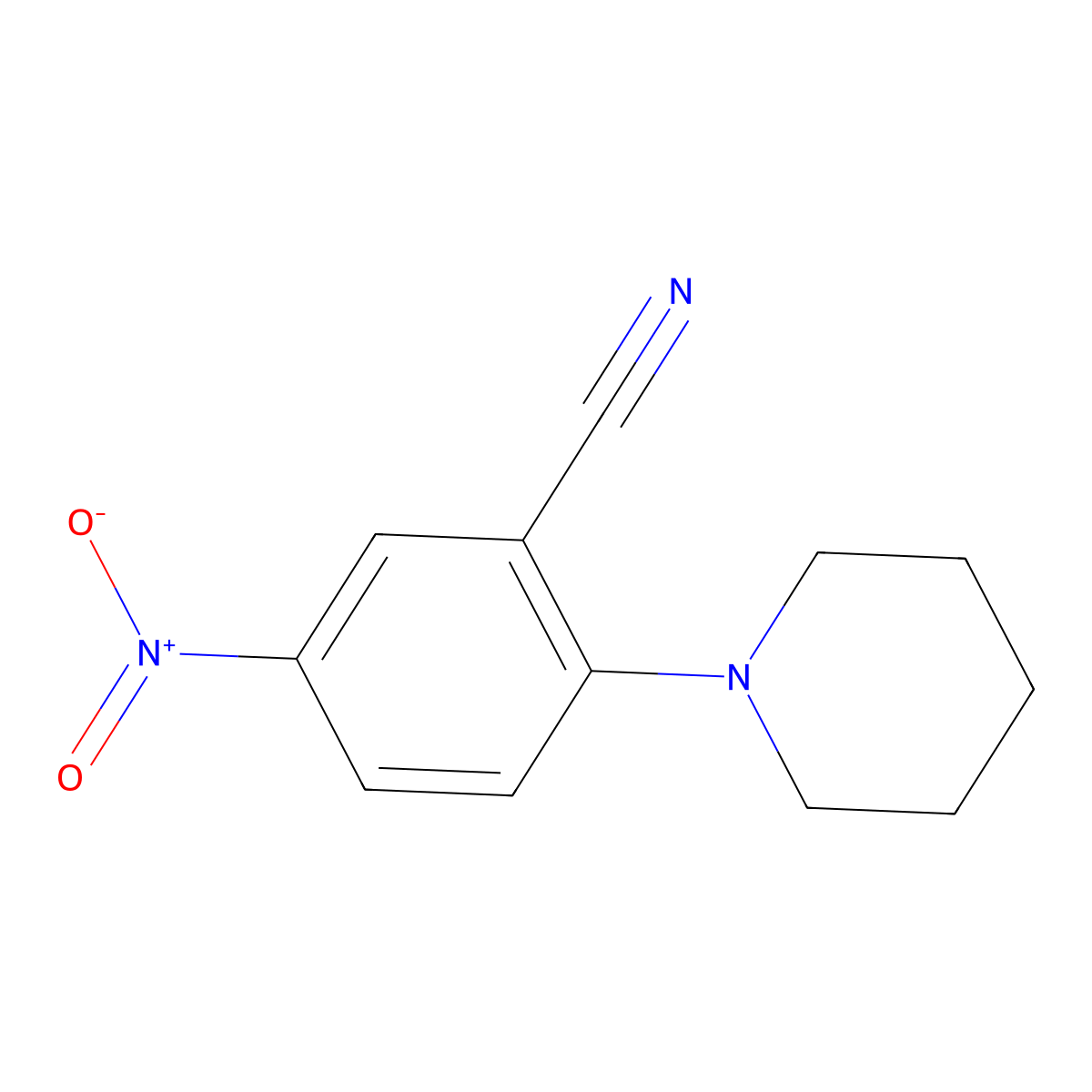 5-Nitro-2-(piperidin-1-yl)benzonitrile molecular structure, CAS 32188-75-3