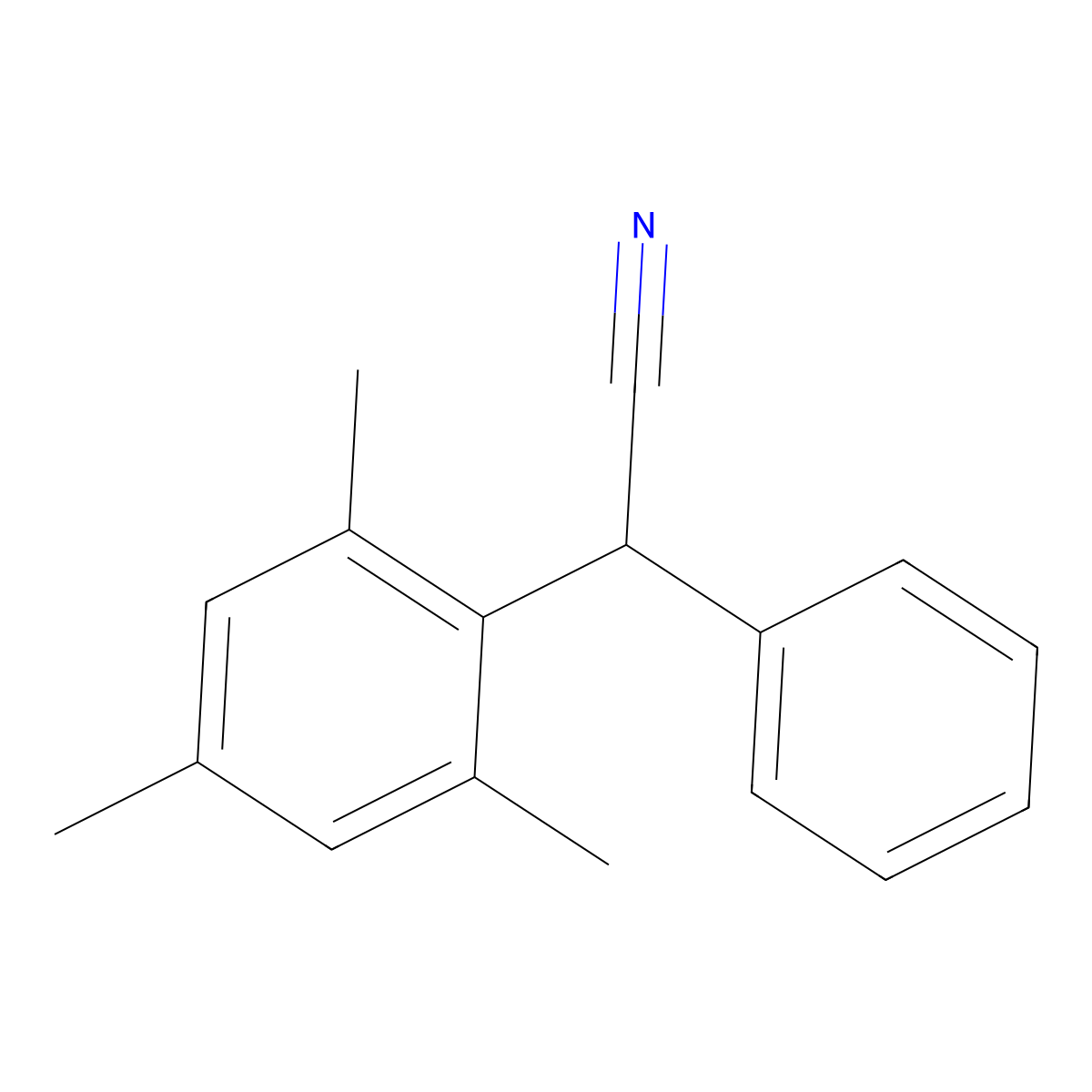 Mesityl(phenyl)acetonitrile molecular structure, CAS 32189-29-0