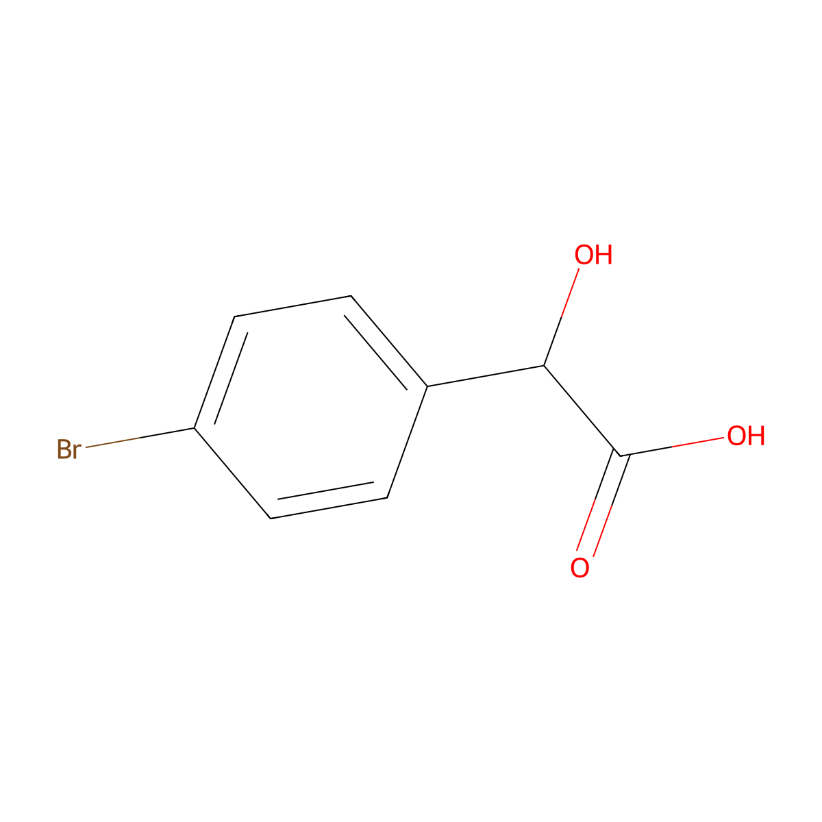 p-Bromomandelic acid, (-)- molecular structure, CAS 32189-34-7