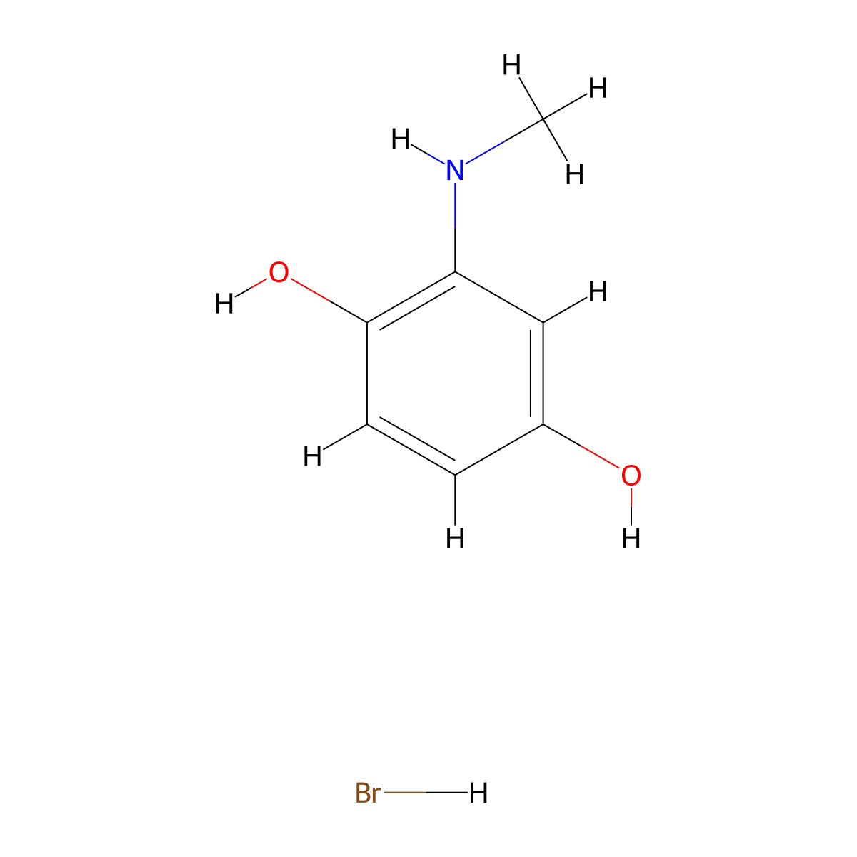 2-(Methylamino)hydroquinone hydrobromide molecular structure, CAS 32190-96-8
