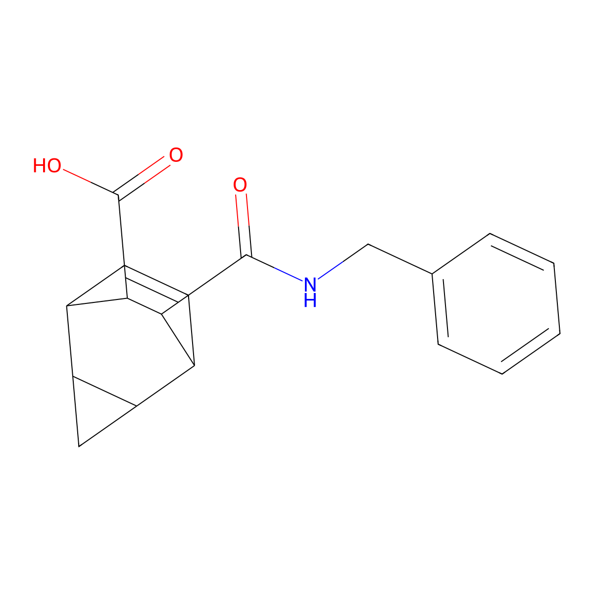 7-(Benzylcarbamoyl)tricyclo[3.2.2.0~2,4~]non-8-ene-6-carboxylic acid molecular structure, CAS 321905-29-7
