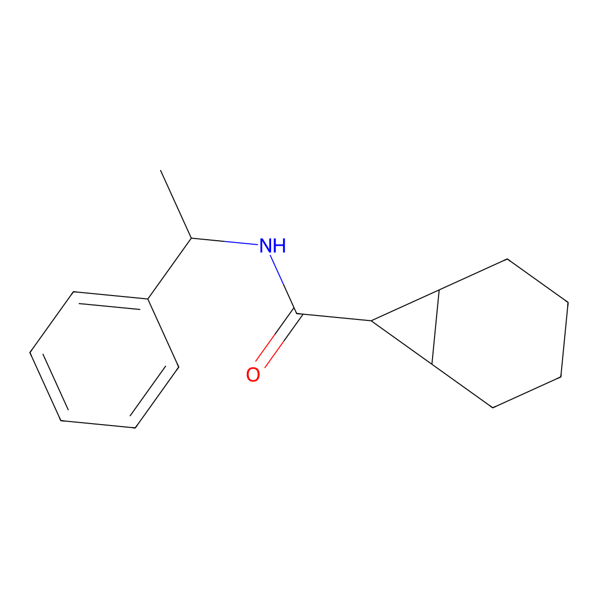 N-(1-phenylethyl)bicyclo[4.1.0]heptane-7-carboxamide molecular structure, CAS 321918-46-1