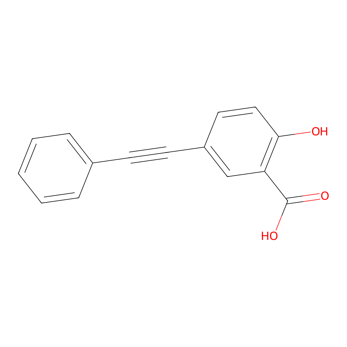 2-Hydroxy-5-(phenylethynyl)benzoic acid molecular structure, CAS 32192-74-8