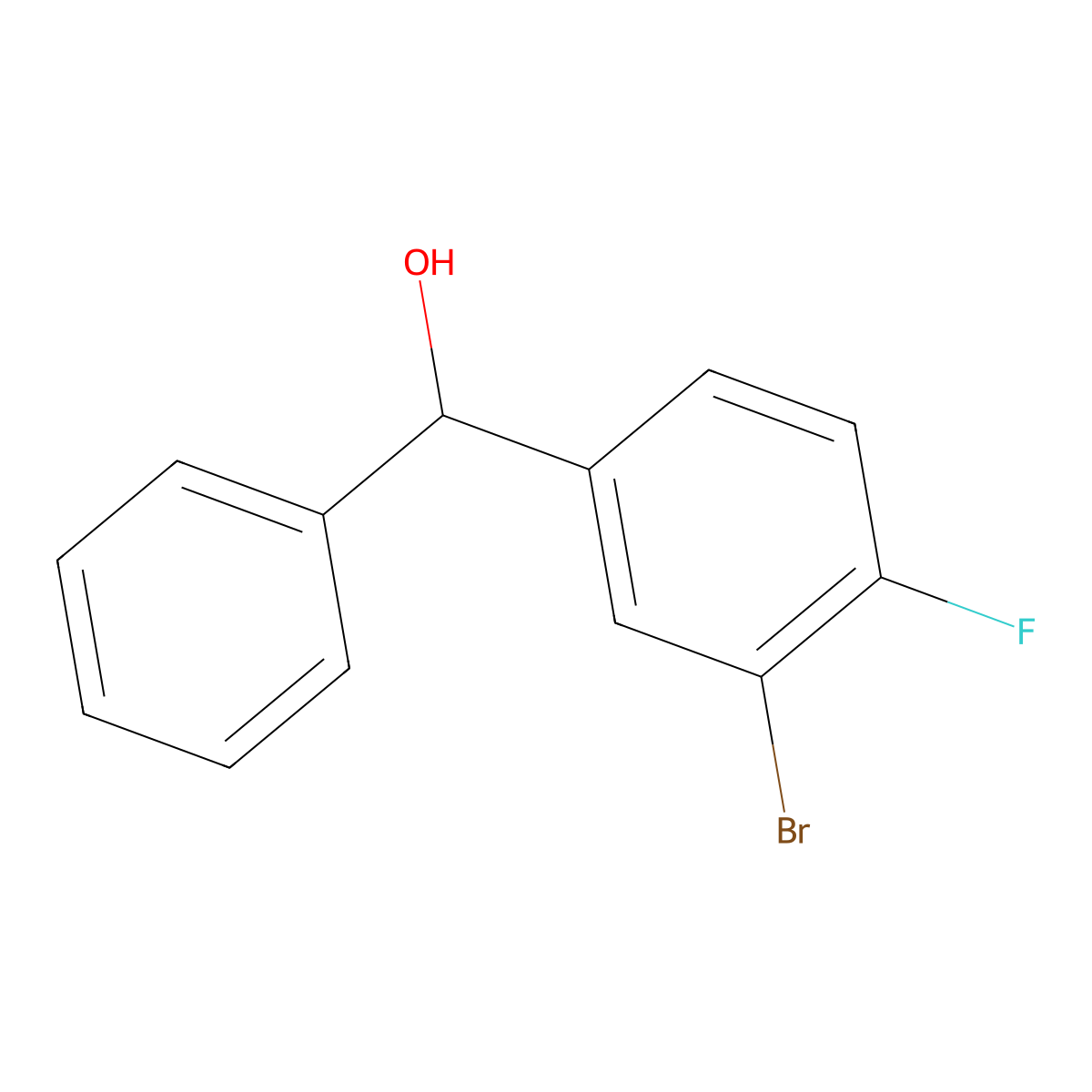 (3-Bromo-4-fluorophenyl)(phenyl)methanol molecular structure, CAS 321923-87-9