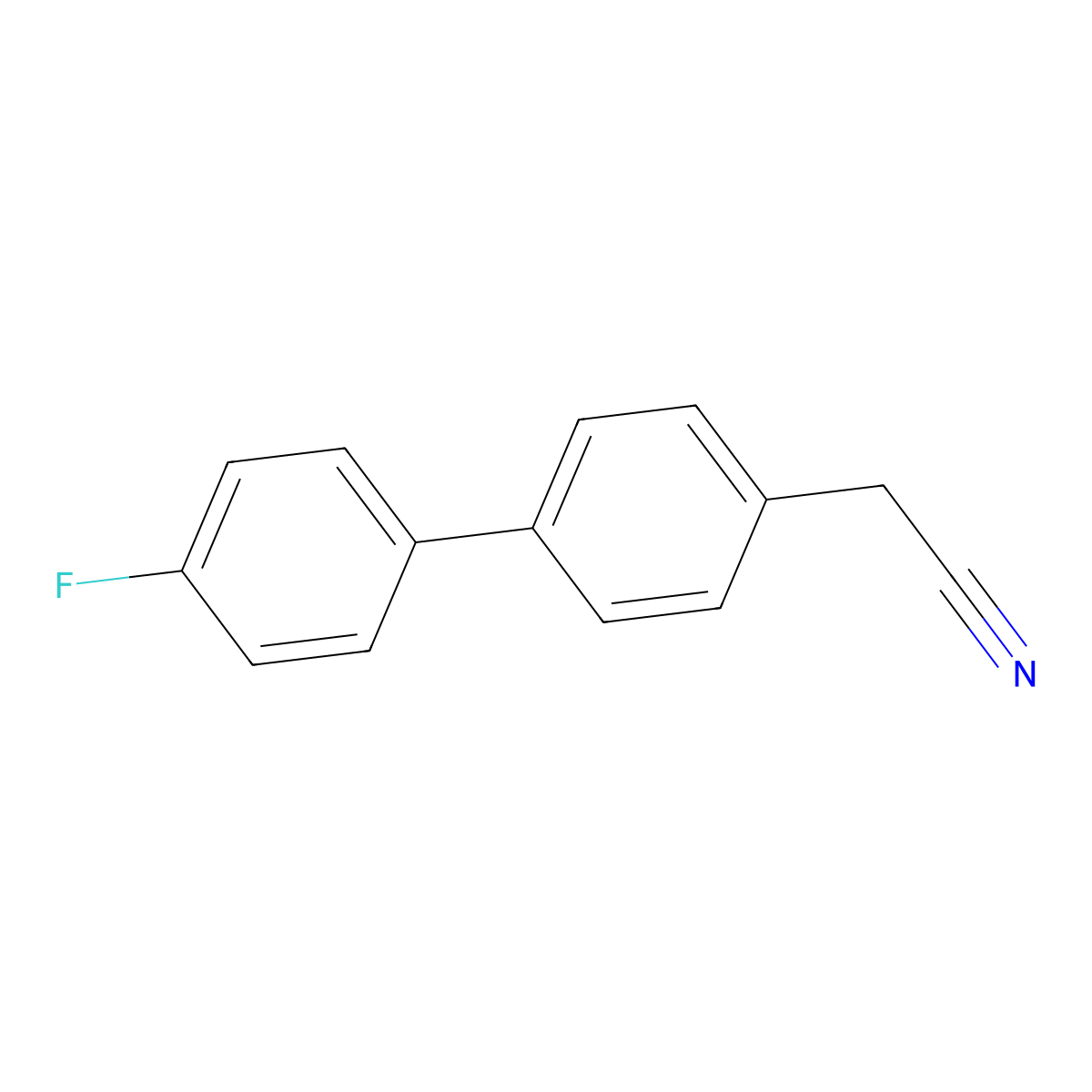 4-Cyanomethyl-4'-fluorobiphenyl molecular structure, CAS 32193-98-9