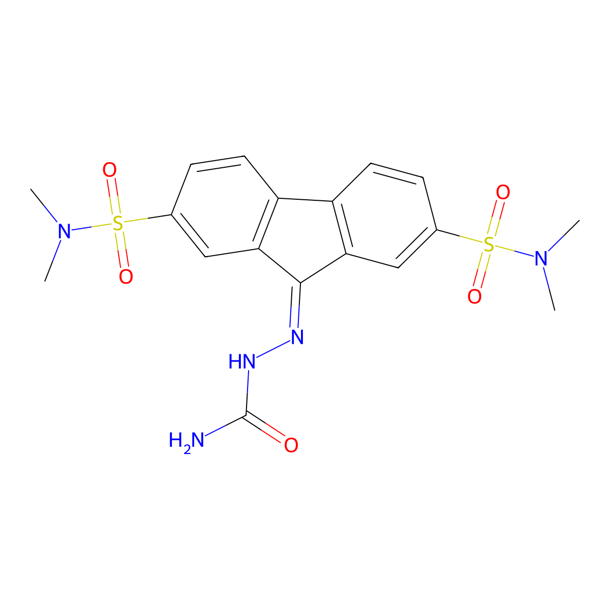 [[2,7-Bis(dimethylsulfamoyl)fluoren-9-ylidene]amino]urea molecular structure, CAS 321941-91-7