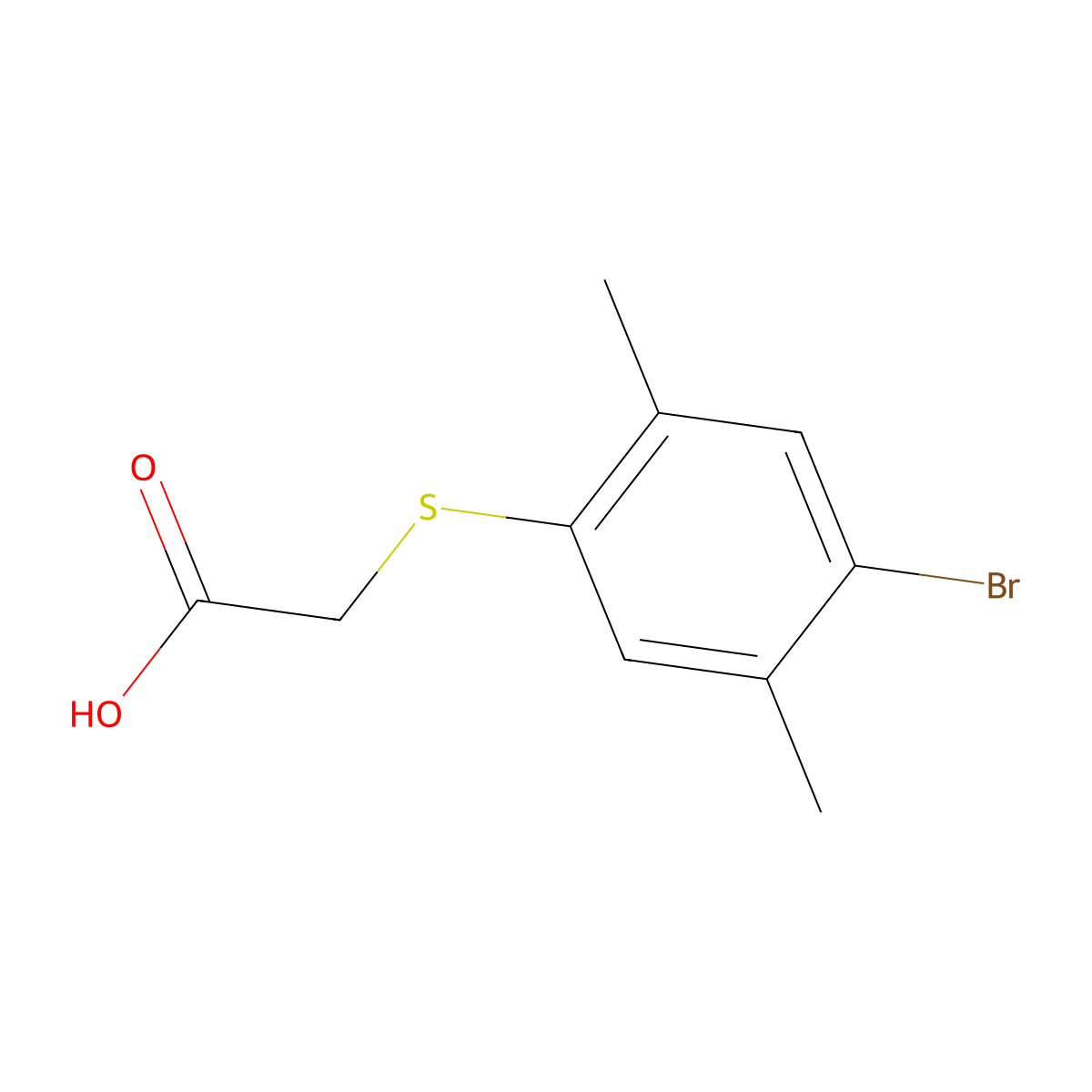 2-[(4-Bromo-2,5-dimethylphenyl)sulfanyl]acetic acid molecular structure, CAS 321942-73-8