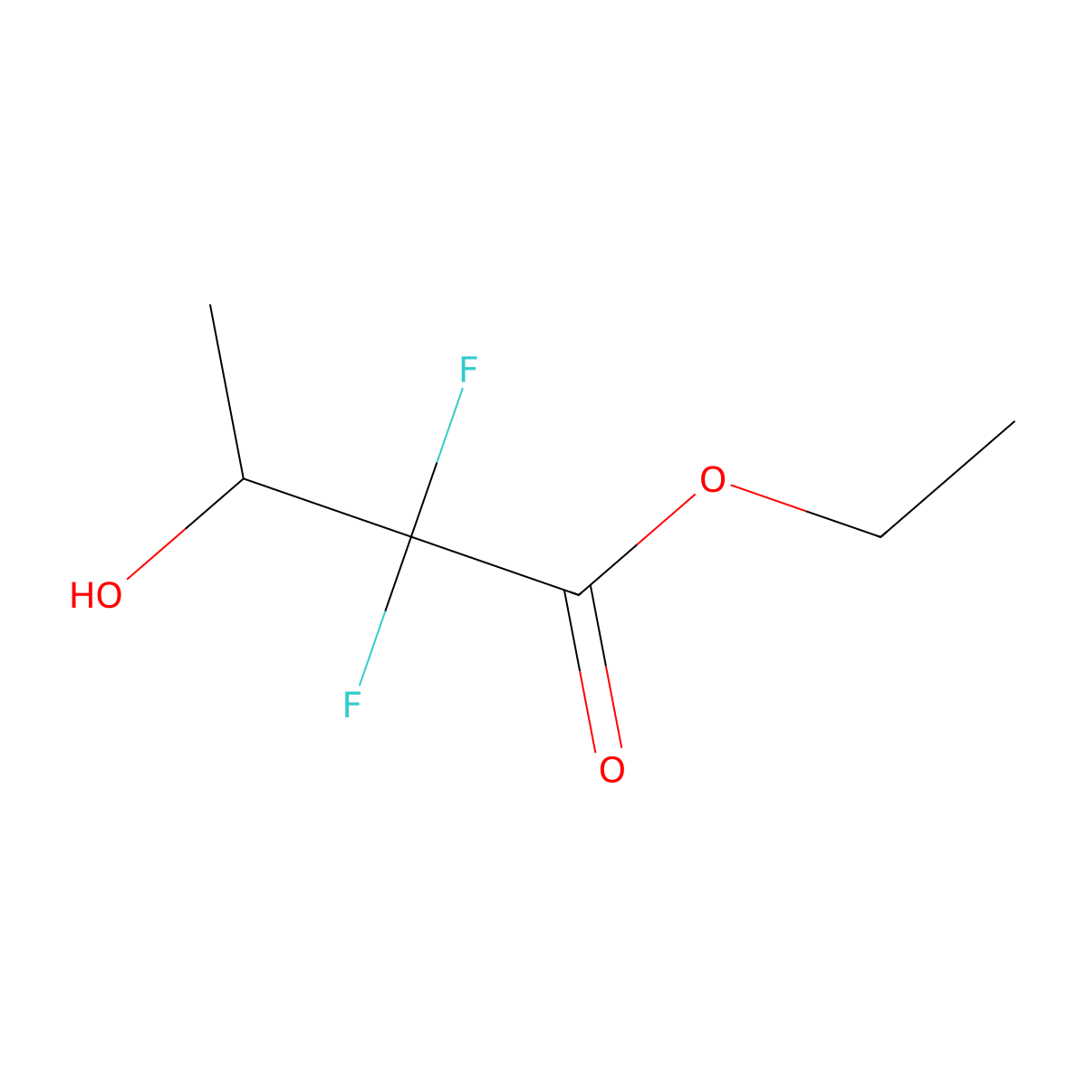 Ethyl 2,2-difluoro-3-hydroxybutanoate molecular structure, CAS 321942-91-0