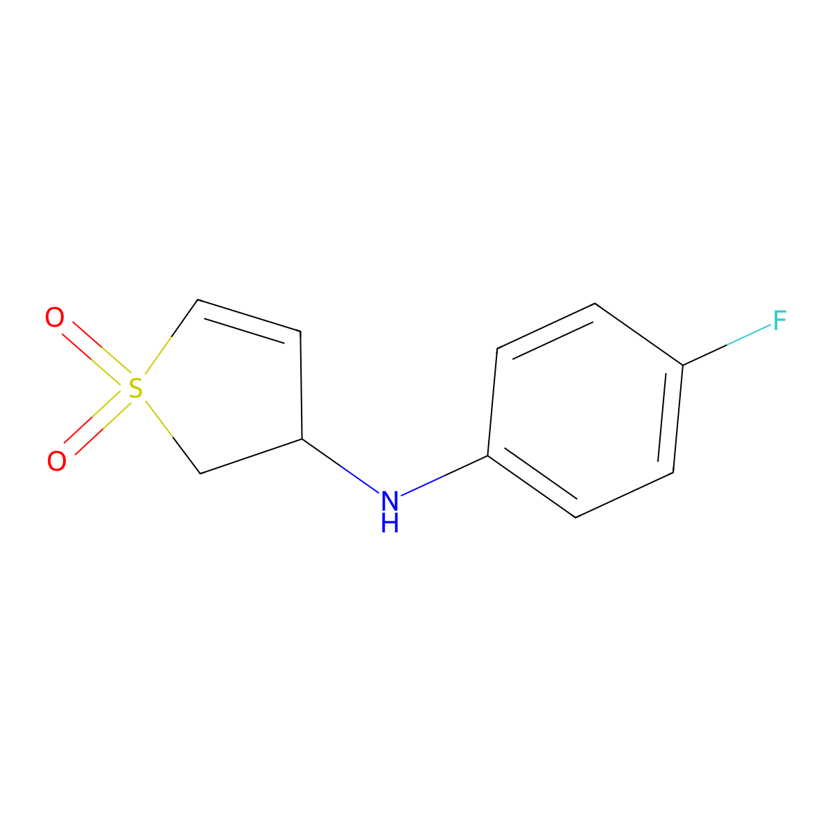 3-((4-Fluorophenyl)amino)-2,3-dihydrothiophene 1,1-dioxide molecular structure, CAS 321942-96-5