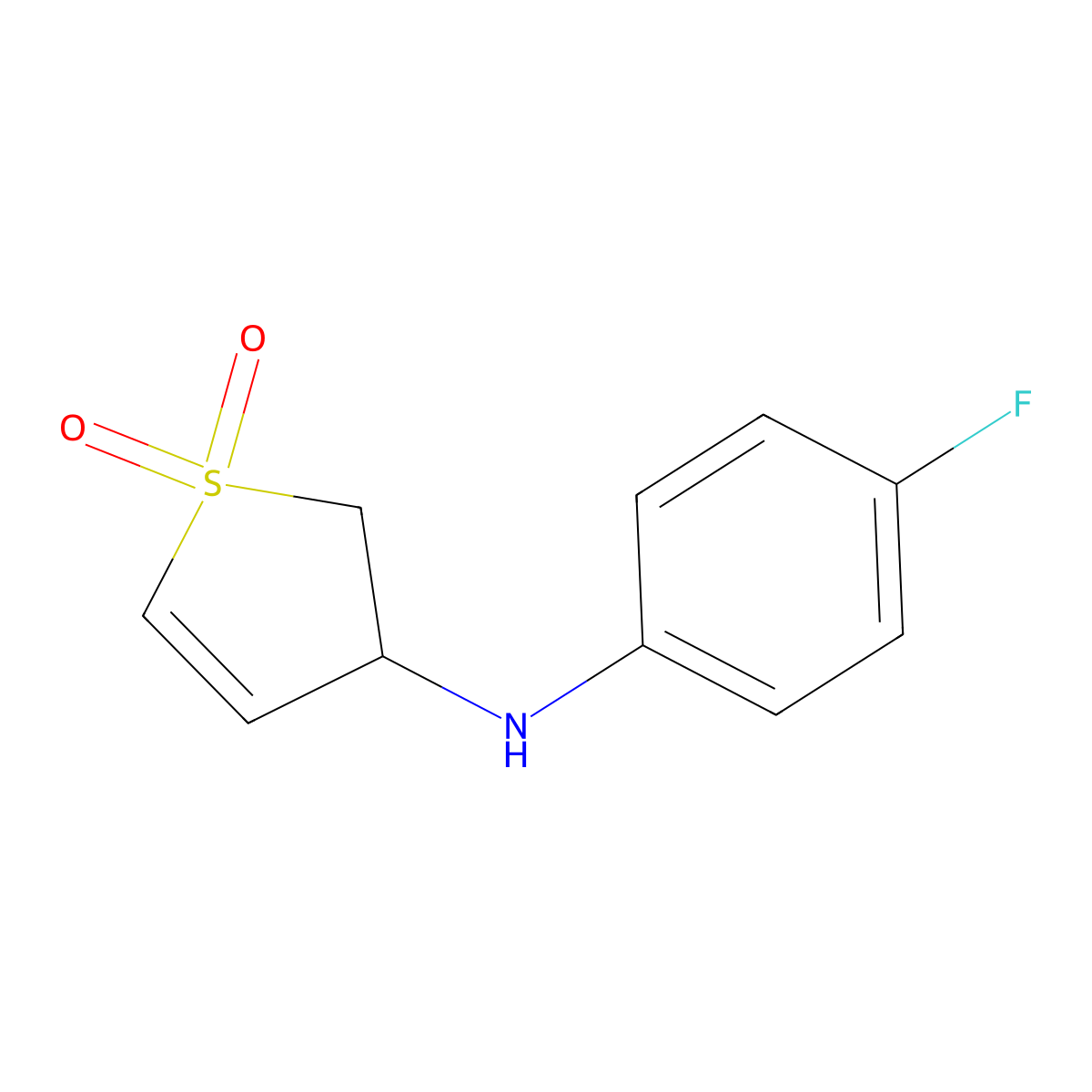 3-((4-Fluorophenyl)amino)-2,3-dihydrothiophene 1,1-dioxide molecular structure, CAS 321942-96-5