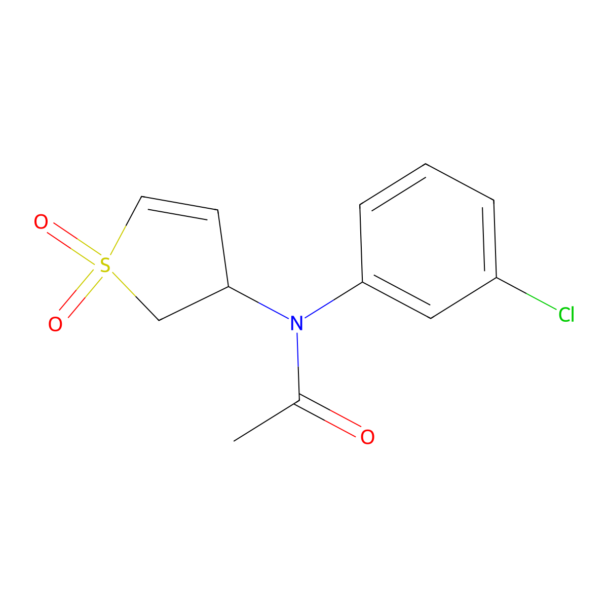 N-(3-chlorophenyl)-N-(1,1-dioxido-2,3-dihydrothien-3-yl)acetamide molecular structure, CAS 321943-10-6