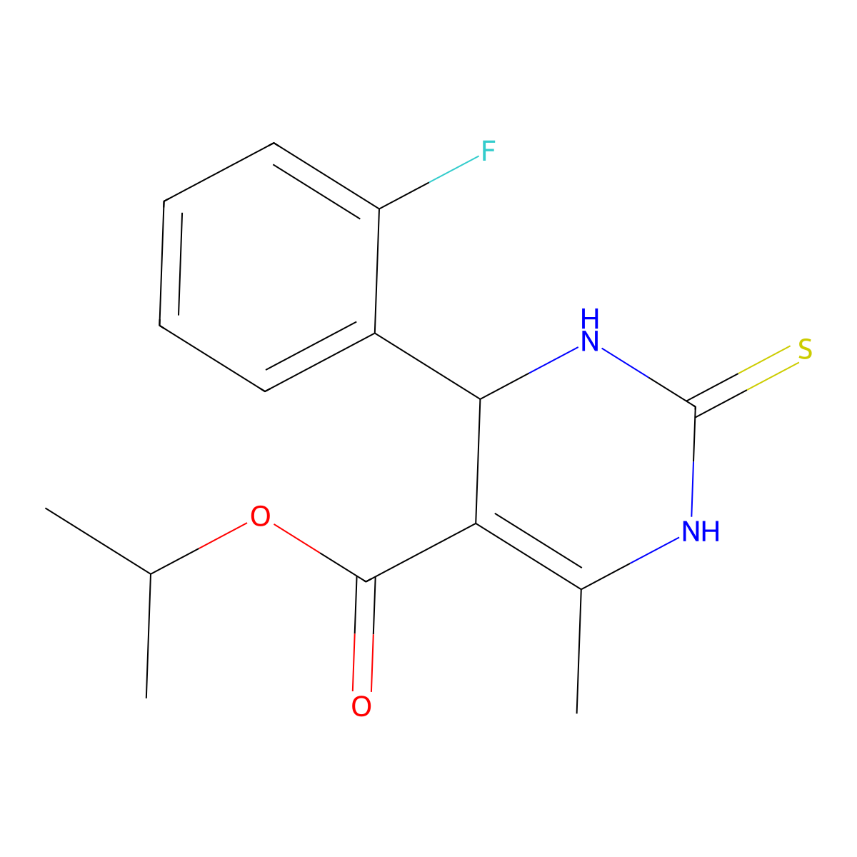 Isopropyl 4-(2-fluorophenyl)-6-methyl-2-thioxo-1,2,3,4-tetrahydro-5-pyrimidinecarboxylate molecular structure, CAS 321943-61-7