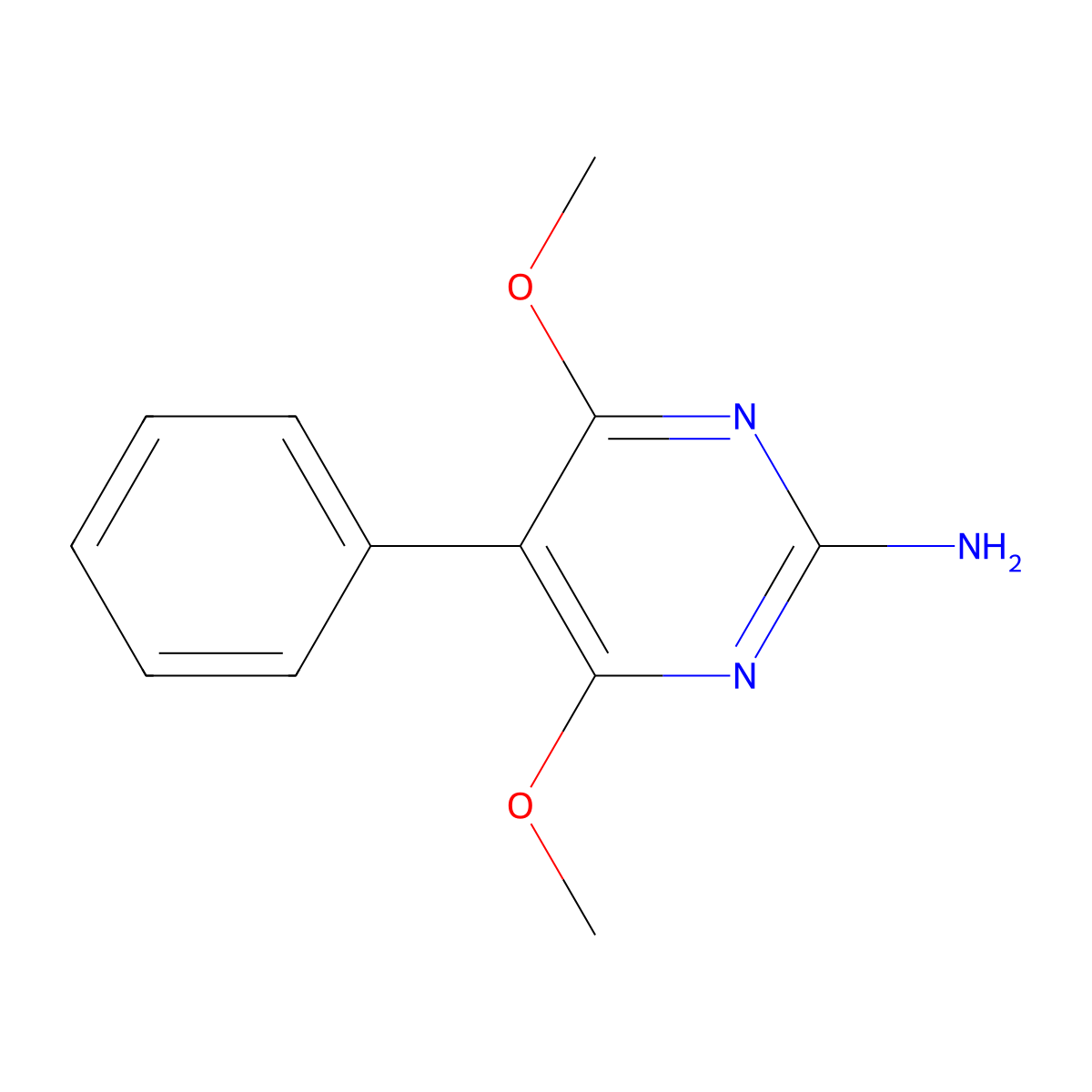 4,6-Dimethoxy-5-phenylpyrimidin-2-ylamine molecular structure, CAS 321943-67-3