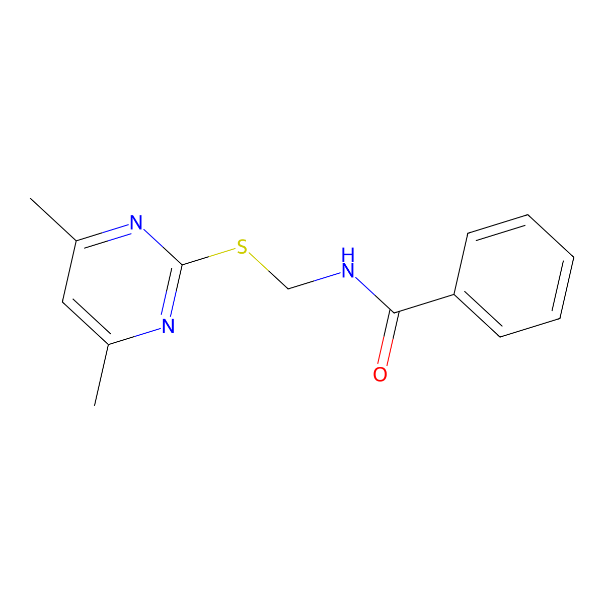 N-[(4,6-dimethylpyrimidin-2-yl)sulfanylmethyl]benzamide molecular structure, CAS 321943-74-2